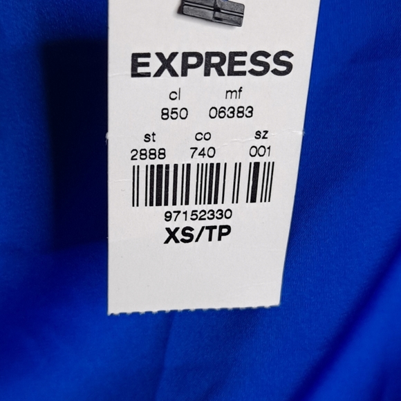 Express bodysuit royal blue and black Sleeveless v neck size XS - Picture 3 of 4